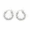Sterling Silver Small Hoop, Ball Design, Polished, Silver Finish, 02.409.0045.20