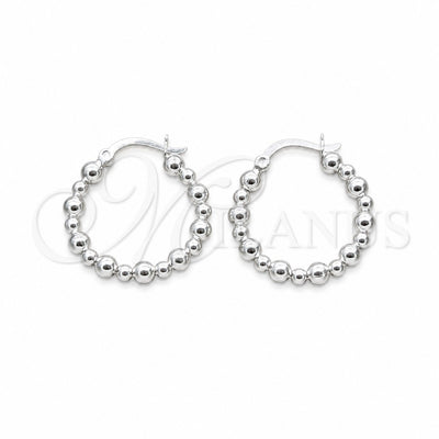 Sterling Silver Medium Hoop, Ball Design, Polished, Silver Finish, 02.409.0045.25 for wholesale, main product view