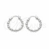 Sterling Silver Medium Hoop, Ball Design, Polished, Silver Finish, 02.409.0045.25