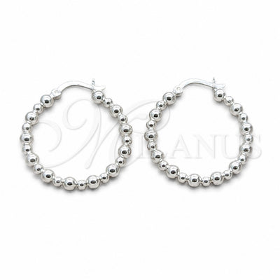 Sterling Silver Medium Hoop, Ball Design, Polished, Silver Finish, 02.409.0045.30 for wholesale, main product view