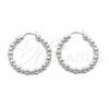 Sterling Silver Medium Hoop, Ball Design, Polished, Silver Finish, 02.409.0045.30