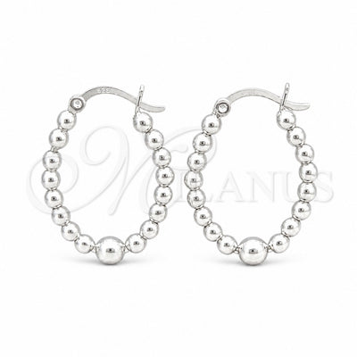Sterling Silver Medium Hoop, Ball Design, Polished, Silver Finish, 02.409.0046.30 for wholesale, main product view