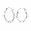 Sterling Silver Medium Hoop, Ball Design, Polished, Silver Finish, 02.409.0046.30