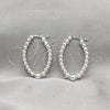 Sterling Silver Medium Hoop, Ball Design, Polished, Silver Finish, 02.409.0046.35