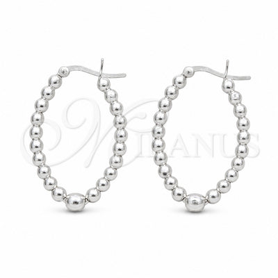 Sterling Silver Medium Hoop, Ball Design, Polished, Silver Finish, 02.409.0046.35 for wholesale, main product view