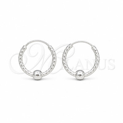 Sterling Silver Small Hoop, Ball Design, Polished, Silver Finish, 02.409.0047.15 for wholesale, main product view