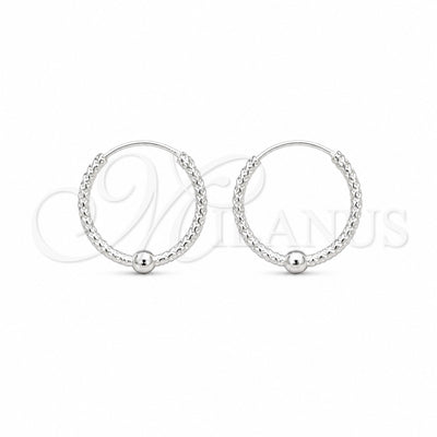 Sterling Silver Small Hoop, Ball Design, Polished, Silver Finish, 02.409.0047.18 for wholesale, main product view