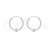 Sterling Silver Small Hoop, Ball Design, Polished, Silver Finish, 02.409.0047.18