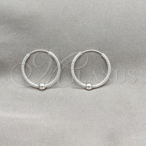 Sterling Silver Hoop Earrings — Small Hoop Ball Design Polished 02. — main product view — SKU 158186 | Plata 925 aretes de aro — aro pequeño Ball diseño pulido 02. — SKU 158186