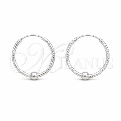 Sterling Silver Small Hoop, Ball Design, Polished, Silver Finish, 02.409.0047.20 for wholesale, main product view