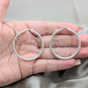Sterling Silver Medium Hoop, Hollow Design, Polished, Silver Finish, 02.409.0048.40