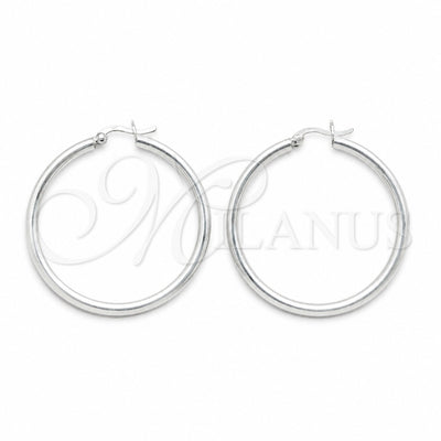 Sterling Silver Medium Hoop, Hollow Design, Polished, Silver Finish, 02.409.0048.40 for wholesale, main product view