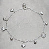 Sterling Silver Charm Anklet , Elephant and Ball Design, Polished, Silver Finish, 03.409.0145.10 (03 MM Thickness, 10 Inches Length)