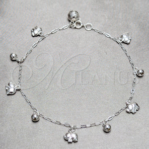 Sterling Silver Anklet — Charm Anklet Elephant and Ball Design Polished 03. — main product view — SKU 158221 | Plata 925 tobillera — Charm Anklet Elephant and Ball diseño pulido 03. — SKU 158221