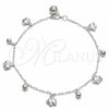 Sterling Silver Charm Anklet , Elephant and Ball Design, Polished, Silver Finish, 03.409.0145.10 (03 MM Thickness, 10 Inches Length)