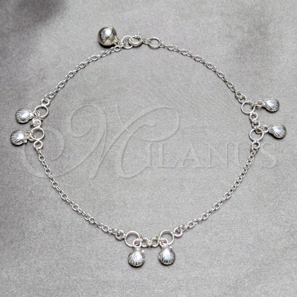 Sterling Silver Anklet — Charm Anklet Shell Design Polished 03. 03 MM — main product view — SKU 158223 | Plata 925 tobillera — Charm Anklet Shell diseño pulido 03. 03 MM — SKU 158223