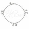 Sterling Silver Charm Anklet , Shell Design, Polished, Silver Finish, 03.409.0147.10 (03 MM Thickness, 10 Inches Length)