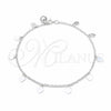 Sterling Silver Charm Anklet , Heart Design, Polished, Silver Finish, 03.409.0148.10 (03 MM Thickness, 10 Inches Length)