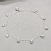 Sterling Silver Charm Anklet , Ball and Star Design, Polished, Silver Finish, 03.409.0149.10 (03 MM Thickness, 10 Inches Length)