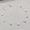 Sterling Silver Charm Anklet , Ball and Star Design, Polished, Silver Finish, 03.409.0149.10 (03 MM Thickness, 10 Inches Length)