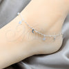 Sterling Silver Charm Anklet , Moon and Star Design, Polished, Silver Finish, 03.409.0151.10 (03 MM Thickness, 10 Inches Length)