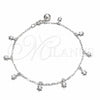 Sterling Silver Charm Anklet , Turtle Design, Polished, Silver Finish, 03.409.0152.10 (03 MM Thickness, 10 Inches Length)