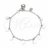 Sterling Silver Charm Bracelet, Heart Design, Polished, Silver Finish, 03.409.0157.07 (03 MM Thickness, 7 Inches Length)
