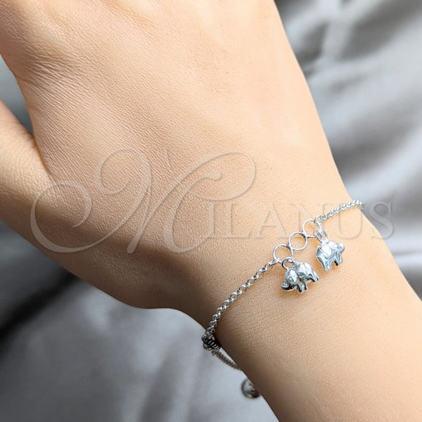 Sterling Silver Bracelet — Charm Bracelet Elephant and Sun Design Polished 03. — alternate product view — SKU 158235 | Plata 925 brazalete — Charm Bracelet Elephant and Sun diseño pulido 03. — SKU 158235