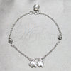 Sterling Silver Charm Bracelet, Elephant and Sun Design, Polished, Silver Finish, 03.409.0159.07 (03 MM Thickness, 7 Inches Length)