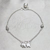 Sterling Silver Charm Bracelet, Elephant and Sun Design, Polished, Silver Finish, 03.409.0159.07 (03 MM Thickness, 7 Inches Length)