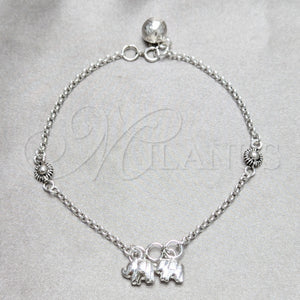 Sterling Silver Bracelet — Charm Bracelet Elephant and Sun Design Polished 03. — main product view — SKU 158235 | Plata 925 brazalete — Charm Bracelet Elephant and Sun diseño pulido 03. — SKU 158235