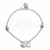 Sterling Silver Charm Bracelet, Elephant and Sun Design, Polished, Silver Finish, 03.409.0159.07 (03 MM Thickness, 7 Inches Length)