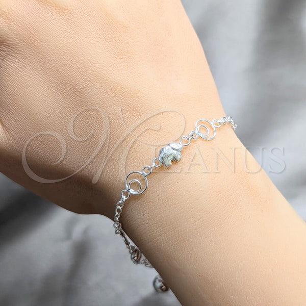 Sterling Silver Bracelet — Charm Bracelet Elephant Design Polished 03. 03 MM — alternate product view — SKU 158236 | Plata 925 brazalete — Charm Bracelet Elephant diseño pulido 03. 03 MM — SKU 158236