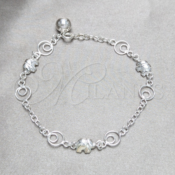 Sterling Silver Bracelet — Charm Bracelet Elephant Design Polished 03. 03 MM — main product view — SKU 158236 | Plata 925 brazalete — Charm Bracelet Elephant diseño pulido 03. 03 MM — SKU 158236
