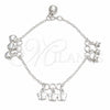 Sterling Silver Charm Bracelet, Butterfly and Star Design, Polished, Silver Finish, 03.409.0164.07 (03 MM Thickness, 7 Inches Length)