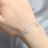 Sterling Silver Charm Bracelet, Flower Design, Polished, Silver Finish, 03.409.0167.07 (03 MM Thickness, 7 Inches Length)