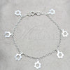 Sterling Silver Bracelet — Charm Bracelet Flower Design Polished 03. 03 MM — alternate product view — SKU 158243 | Plata 925 brazalete — Charm Bracelet flor diseño pulido 03. 03 MM — SKU 158243