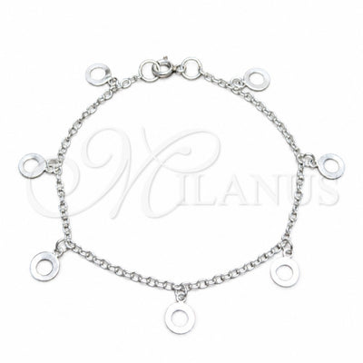 Sterling Silver Charm Bracelet, Polished, Silver Finish, 03.409.0168.07 (03 MM Thickness, 7 Inches Length) for wholesale, main product view