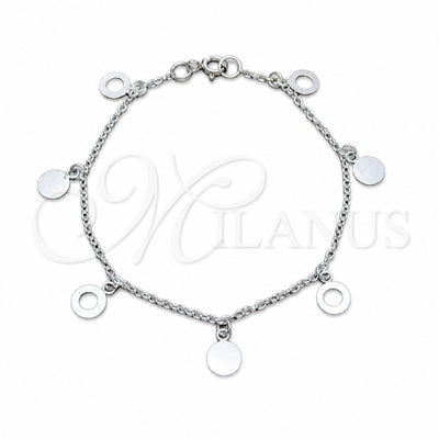 Sterling Silver Charm Bracelet, Polished, Silver Finish, 03.409.0170.07 (03 MM Thickness, 7 Inches Length) for wholesale, main product view