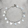 Sterling Silver Charm Bracelet, Butterfly and Flower Design, Polished, Silver Finish, 03.409.0184.07 (03 MM Thickness, 7 Inches Length)