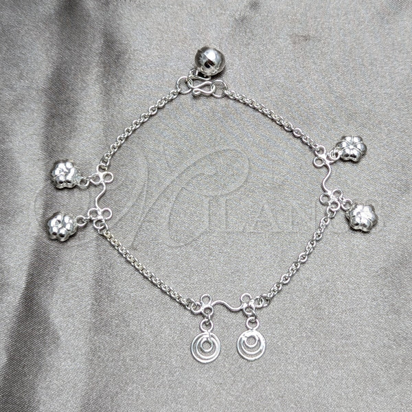 Sterling Silver Bracelet — Charm Bracelet Flower Design Polished 03. 03 MM — main product view — SKU 158261 | Plata 925 brazalete — Charm Bracelet flor diseño pulido 03. 03 MM — SKU 158261