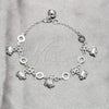Sterling Silver Charm Bracelet, Elephant Design, Polished, Silver Finish, 03.409.0186.07 (03 MM Thickness, 7 Inches Length)