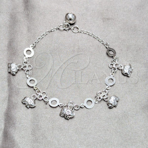 Sterling Silver Bracelet — Charm Bracelet Elephant Design Polished 03. 03 MM — alternate product view — SKU 158262 | Plata 925 brazalete — Charm Bracelet Elephant diseño pulido 03. 03 MM — SKU 158262