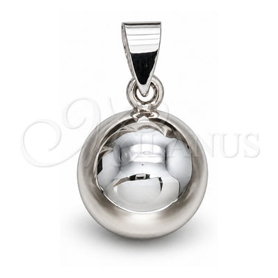 Sterling Silver Fancy Pendant, Ball Design, Polished, Silver Finish, 05.409.0001