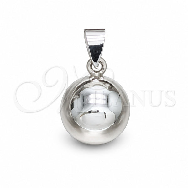 Sterling Silver Fancy Pendant, Ball Design, Polished, Silver Finish, 05.409.0001