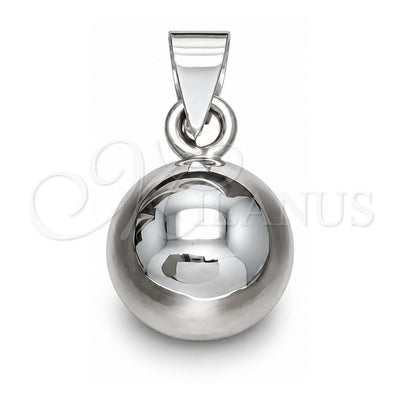 Sterling Silver Fancy Pendant, Ball Design, Polished, Silver Finish, 05.409.0002