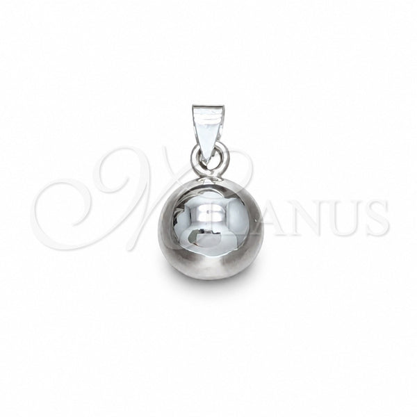 Sterling Silver Fancy Pendant, Ball Design, Polished, Silver Finish, 05.409.0002