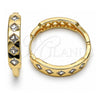 Oro Laminado Huggie Hoop, Gold Filled Style with White Cubic Zirconia, Polished, Golden Finish, 02.204.0045.35