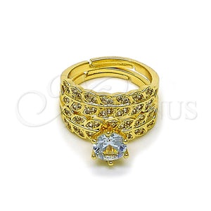Gold Filled Ring — Wedding Ring Cluster and Leaf Design with White — main product view — SKU 158285 | Oro Laminado anillo — Wedding Ring Cluster and Leaf diseño with blanco — SKU 158285