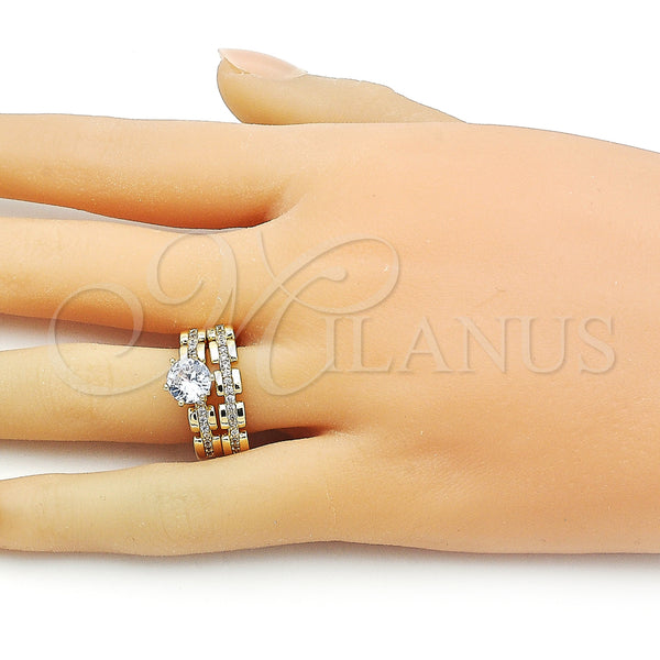 Gold Filled Ring — Wedding Ring Cluster Design with White Cubic Zirconia — alternate product view — SKU 158288 | Oro Laminado anillo — Wedding Ring Cluster diseño with blanco Cubic Zirconia — SKU 158288
